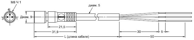 Разъем М8 прямой — схема