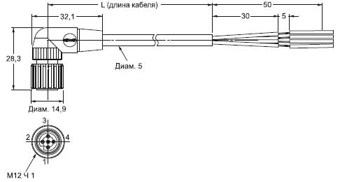 Разъем М12 Г-образный — схема