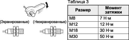 Монтаж датчиков — необходимое усилие при затяке гаек крепления Монтаж датчиков — необходимое усилие при затяке гаек крепления