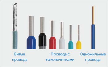 Применение клемм с зажимом push-in plus - Возможно подключение многожильных витых проводов
